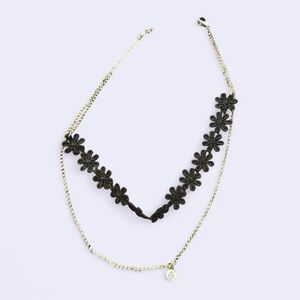 Black and Gold Floral Necklace